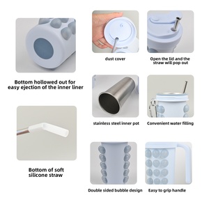 <span class=keywords><strong>Gobelet</strong></span> isotherme en acier inoxydable avec couvercle rétractable, design écologique pour les voyages - Product Image 2