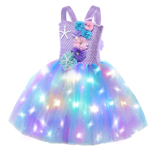 Disfraz <span class=keywords><strong>de</strong></span> Sirena para Niñas con LED, Tutú <span class=keywords><strong>de</strong></span> Sirena, Vestido <span class=keywords><strong>de</strong></span> Malla Floral con Estrellas <span class=keywords><strong>de</strong></span> Mar, Traje <span class=keywords><strong>de</strong></span> Cumpleaños para Concurso, Suministro al por Mayor, Kit <span class=keywords><strong>de</strong></span> Diadema <span class=keywords><strong>de</strong></span> Sirena - Product Image 5