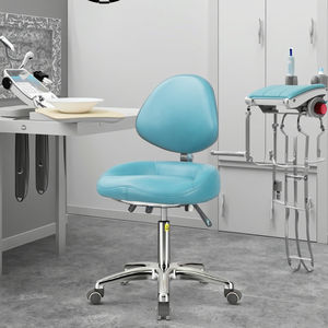 เก้าอี้หนังปรับระดับได้ตามหลักสรีรศาสตร์พร้อมฐานโลหะ เหมาะสำหรับห้องปฏิบัติการทันตกรรม เฟอร์นิเจอร์ห้องปฏิบัติการแบบโยกได้ สำหรับโรงพยาบาล ห้องทำงาน และคลินิก - Product Image 2