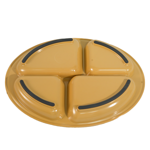Assiette à quatre compartiments en plastique PP de qualité alimentaire pour personnes âgées avec quatre bandes antidérapantes en silicone - Product Image 3