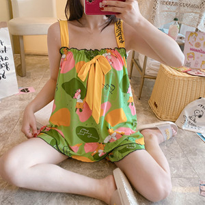 Pijama de estilo japonés para mujer, ropa de dormir sexy con bordado fino, bonito conjunto de verano - Product Image 6