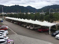 Structure de membrane d'ombrage extérieure en tissu PVDF PTFE imperméable, série moderne, pour gymnases et parkings, garantie 5 ans