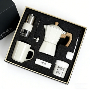 ชุดของขวัญสำ<span class=keywords><strong>ห</strong></span><span class=keywords><strong>รับ</strong></span>คนรักกาแฟ Flip Coffee Lovers ชุดโมเดิร์นมินิเครื่อง<span class=keywords><strong>บด</strong></span><span class=keywords><strong>กาแฟ</strong></span>แบบมือ<span class=keywords><strong>ห</strong></span>มุน <span class=keywords><strong>ห</strong></span>ม้อโมก้าพอต 6 ชิ้น 150 มล. ของขวัญคริสต์มาส ทำจากโลหะ ทนทาน - Product Image 2