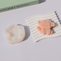 Moule en silicone motif singe plat, modèle animal naturel 2D pour bougies DIY, pâtisserie, résine et décoration artisanale