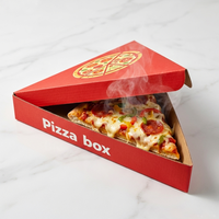 Kotak Pizza Segitiga 9 Inci Dua Tingkat untuk Satu Potong Pizza, Kemasan Kertas Kraft, Kotak Pizza Individual