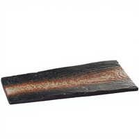 Plateau à sushi en céramique classique de 14 pouces pour restaurant à thème, écologique, durable, jetable, compatible micro-ondes, plat de cuisson au gril