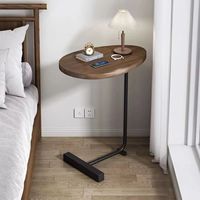 Mesa Consola Esquinera Mini Roja Contemporánea y Sencilla para Dormitorio, Sala de Estar, Villa u Hotel, Fabricada en MDF