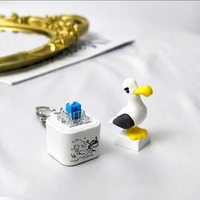 Porte-clés animaux de dessin animé rechargeables avec son de clavier, anti-stress avec bouton-poussoir lumineux, jouets pour enfants et adultes