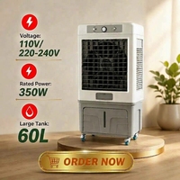 Refroidisseur d'air évaporatif portable d'extérieur, ventilateur mobile de type brumisateur avec roulettes, unité de refroidissement à eau glacée pour patio et cour