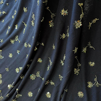 Tissu tricoté à base de perles argentées, tube de paillettes, broderie florale, style britannique, pour robes, manteaux, vestes, sweats à capuche, costumes, automne-hiver