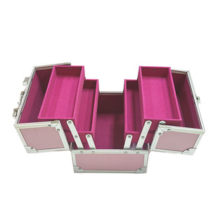 Trousse de Maquillage Rose Tendance : Organisateur de Beauté, Maquillage et <span class=keywords><strong>Nail</strong></span> <span class=keywords><strong>Art</strong></span>, Boîte de <span class=keywords><strong>Rangement</strong></span> de Voyage en Aluminium pour Cosmétiques - Product Image 6