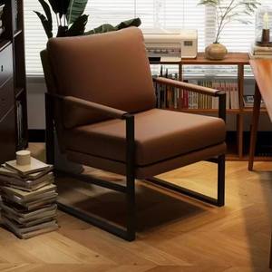 เก้าอี้พักผ่อนหรูหราผ่อนคลายแบบเน้นเสียงเก้าอี้ห้อ<span class=keywords><strong>ง</strong></span>นั่งเล่นเฟอร์นิเจอร์โลหะเก้าอี้เท้าแขนผ้าทันส<span class=keywords><strong>มั</strong></span>ยน้ำหนักเบาสบาย - Product Image 4