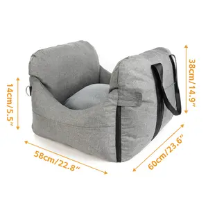 Portable Solid Pattern Dog Car Seat Waterproof Travel Booster Seat Bag For Pets