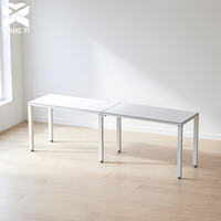 Bureau de travail modulaire pour 2 personnes 240x60x75cm, mobilier de bureau moderne, table de bureau pour immeuble de bureaux