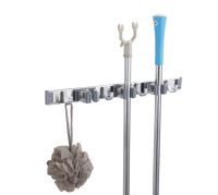 Support mural amovible en acier inoxydable 304 pour balais et serpillères avec 6 crochets – Outils métalliques