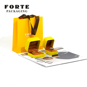 FORTE Wholesale Price Ring Necklace Jewelry Packaging Box Full Set Suede Pendant <b>Bracelet</b> Printable Jewelry Boxes with logo - Product Image 4