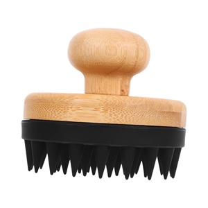 Peigne en bambou naturel, brosse démêlante douce pour le cuir chevelu, brosse lissante ronde en bois pour la croissance des cheveux - Product Image 1