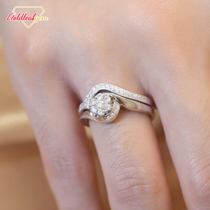 Anillo de Joyería Personalizado Goldleaf, Plata S925, Moissanita Corte Redondo, 1ct 2ct 3ct, D VVS - Product Image 1