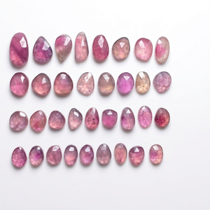 พลอยแซฟไฟร์สีชมพูธรรมชาติทรงโรสคัท คุณภาพสูง สีชมพูสดใส สำหรับทำเครื่องประดับ ขายส่งพลอยแซฟไฟร์สีชมพู - Product Image 1