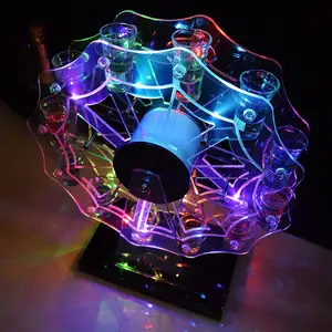 Discothèque de fête rotative RVB autoportante grande roue LED verres courts support de casier à vin Glorifer