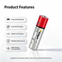 Batería de Zinc de 1.5v R03 Tamaño Aaa Ultra Resistente con Diseño a Prueba de Fugas Ideal para Controles Remotos, Juguetes y Relojes