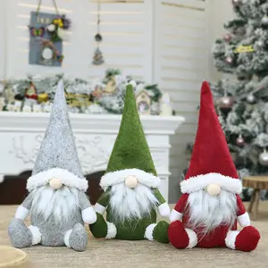 새로운 스타일 크리스마스 장식 공급 업체의 다양한 작은 양모 장식품 얼굴없는 노인 드워프 봉제 인형 선물 루돌프