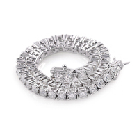 Bracelet à breloques Chuangao style hip-hop cubain en argent 925 plaqué or avec moissanite - Bijou idéal pour cadeau et soirée