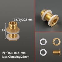 Raccord de réservoir d'eau en laiton 1/2" 1/4" avec joint en silicone, coude de raccordement pour tuyau en cuivre, adaptateur de tuyau d'irrigation de jardin