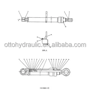 OTTO SK135SR बूम आर्म बाल्टी सिलेंडर सील किट YY01V00001R300 खुदाई तेल सील YY01V00003R300 हाइड्रोलिक सील किट