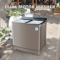 Lave-linge semi-automatique à chargement par le haut, double bac, à une seule roue, à double moteur, en acier inoxydable, mini, pour usage domestique
