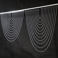 Rideau de plafond en cristal personnalisé pour mariage, rideau à perles effet vague d'eau pour la décoration de salle de banquet