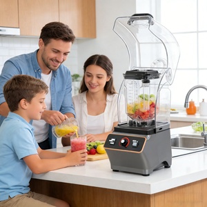 Mixeur électrique multifonctionnel pour la cuisine, équipé d'une tige d'agitation et d'un couvercle insonorisé, mixeur rapide pour smoothies - Product Image 2