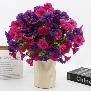 LUYI - Piante Artificiali per Vasi da Tavolo, Fiori di Gloriosa in Seta Sintetica per Decorazioni Esterne, Vasi da Ingresso, Matrimoni - Fucsia - Product Image 2