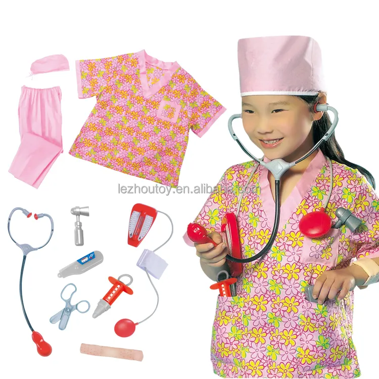 Halloween Kinder Drei-Coloren-Doktor Krankenschwester Jungen Mädchen Mantel anzug Karrieretag Doktor Krankenschwester-Kostüme für Kinder
