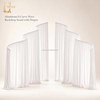 Support de toile de fond modulaire en aluminium robuste en forme de S, cadre métallique incurvé portable pour la décoration de scène de mariage, de fête ou d'événement