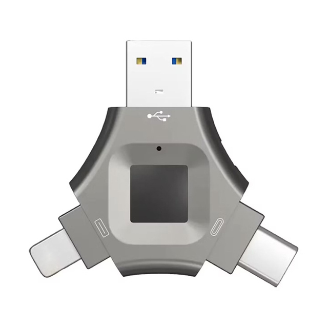USB 3.0 High Speed 3 in 1 USB Key Fingerprint Security Thumb Drive Memory Stick Free Laser Logo 128GB 512GB Cle USB Flash Drive