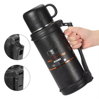 Bouteille isotherme grande capacité, portable, pour voiture, voyage, extérieur, anti-fuite avec base antidérapante pour le camping