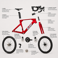 Bicicleta de Carretera 4LEAF 2026 de Fibra de Carbono 700C, 24 Velocidades, Frenos de Disco Hidráulicos, Bicicleta Completa