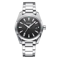 Montre homme de luxe en acier OM804 personnalisée avec bracelet en acier, aiguilles lumineuses, mouvement automatique mécanique.
