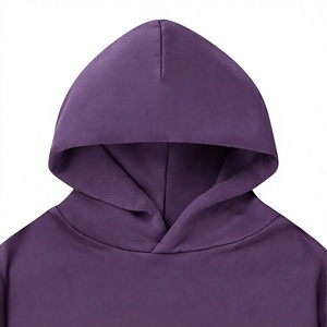Regular Fit Men's Hooded Sweatshirt Solid Color Pocket Casual Knitted Long Sleeve 100% Cotton Winter Fleece Customized Hoodie - Product Image 5