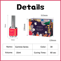 Usine OEM/ODM 30 couleurs de gel pour ongles uv 15ml de gel uv ongle professionnel ensemble de vernis à ongles sans hema couleur unie personnalisé