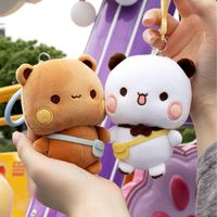 Porte-clés pendentif en peluche en PP, figurine de dessin animé Panda One Two Bubu, jouet, emballage cadeau pour enfants, vente en gros