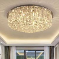 Lustres Modernes Élégants Mini Plafonniers Rond Chromé en Cristal K9 pour Hôtel et Salon