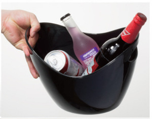 Custom Logo 4L Clear White Black Acrylic Wine Beer Cola Champagne Bottles Party Hotel Restaurant <b>Plastic</b> Ice Bucket With Hand - Product Image 3