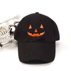 Casquette de baseball brodée avec citrouille d'Halloween, chapeau en coton réglable pour fête, taille adulte - Product Image 1