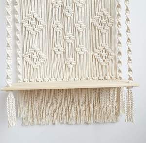 Estante colgante flotante de madera de macramé de la mejor calidad, decoración India hecha a mano para el hogar, nuevas perchas para plantas Ins, tela para decoración del hogar - Product Image 6