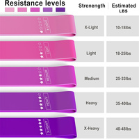 Bandes de Résistance pour Entraînement, Musculation et Remodelage Corporel – Lot de 5 Bandes de Résistance en Boucle pour Exercices à Domicile