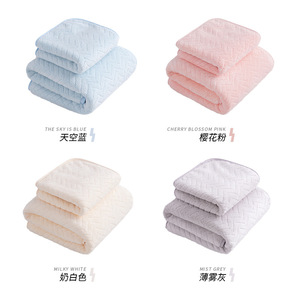 Ensemble de serviettes en polaire corail 75x35cm 140x70cm, serviette de plage rectangulaire à séchage rapide, couleur unie, pour adultes, usage domestique - Product Image 2