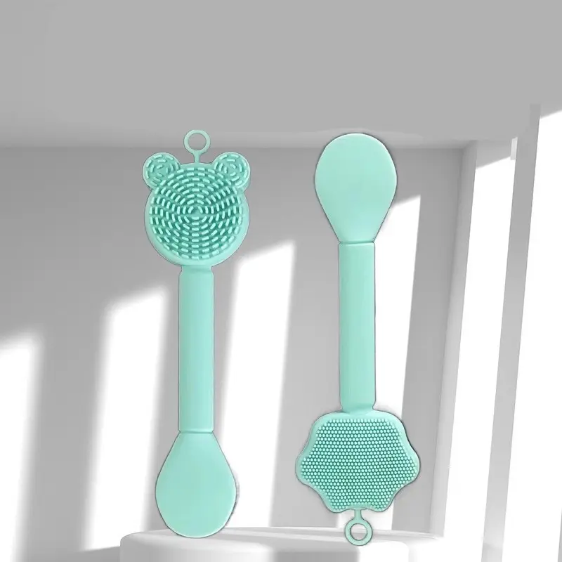 Brosse à double masque facial en silicone pour salon de beauté Brosse à masque de boue pour nettoyer le visage Brosse nettoyante Portable et facile à nettoyer