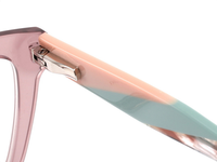 Monture de lunettes optiques œil-de-chat en acétate pour femme, transparente, à monture complète, avec branches bicolores, pour verres correcteurs, logo personnalisé